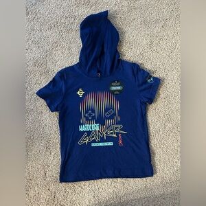 Esports Gaming Gear XS Blue T-Shirt Hoodie NWT